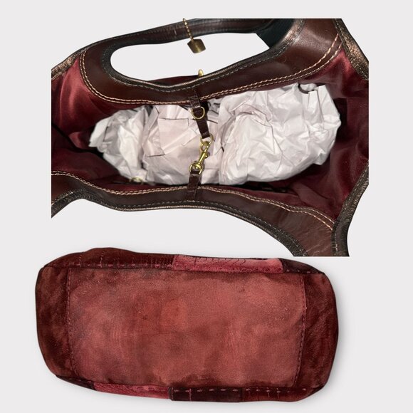 Coach Ergo Pieced Large Bag 11310 Pink Suede Limited Edition Patchwork Hobo +Tag - Picture 6 of 8